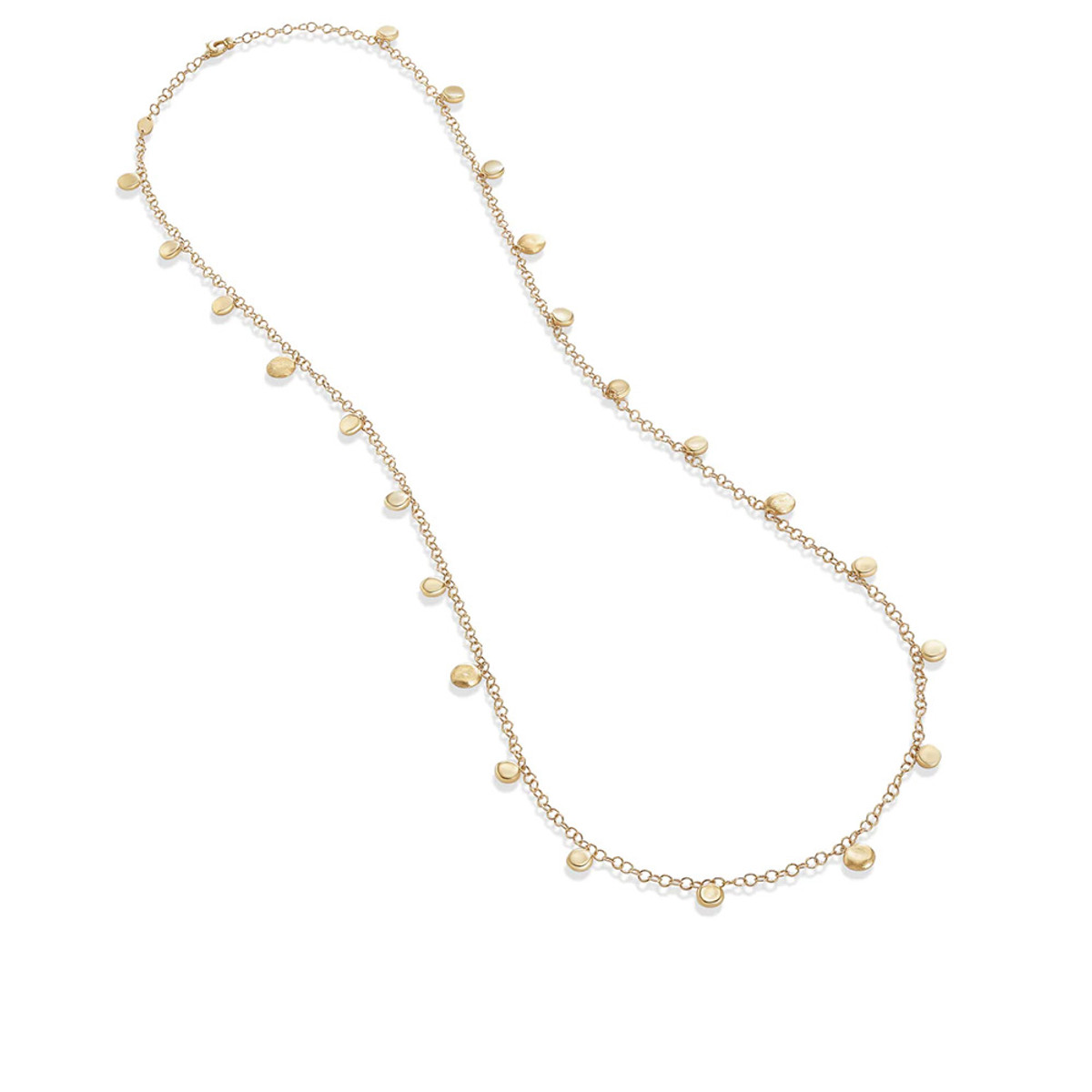 Marco Bicego 18K Yellow Gold Jaipur Engraved and Polished Charm Long Necklace-39550