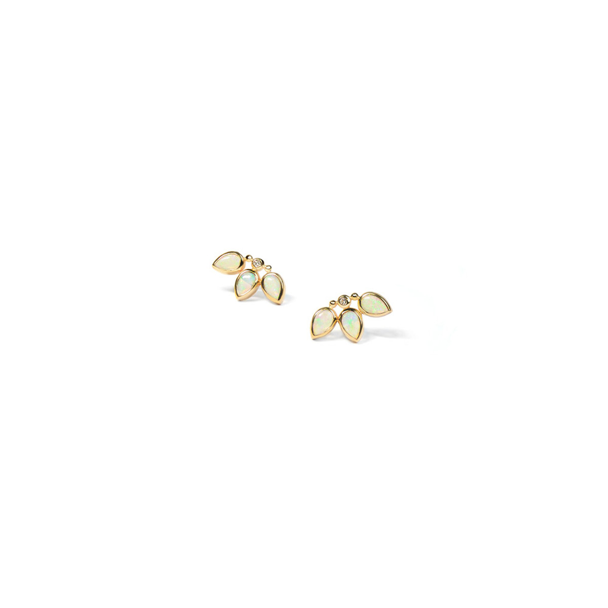 Hyde Park 14K Yellow Gold Floral Bouquet Opal Stud Earrings-39591