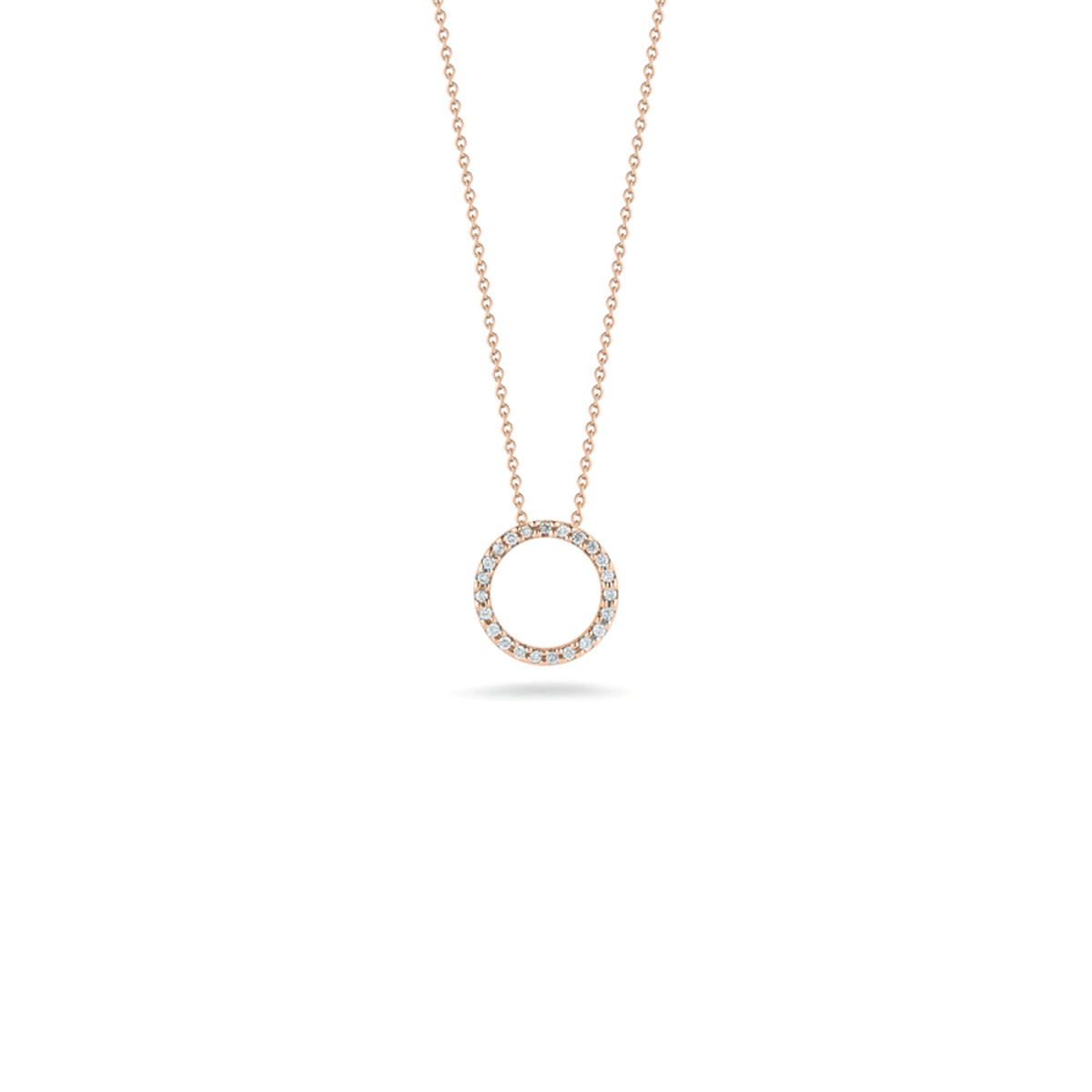 Roberto Coin 18K Rose Gold Diamond Circle Necklace-39744 Product Image