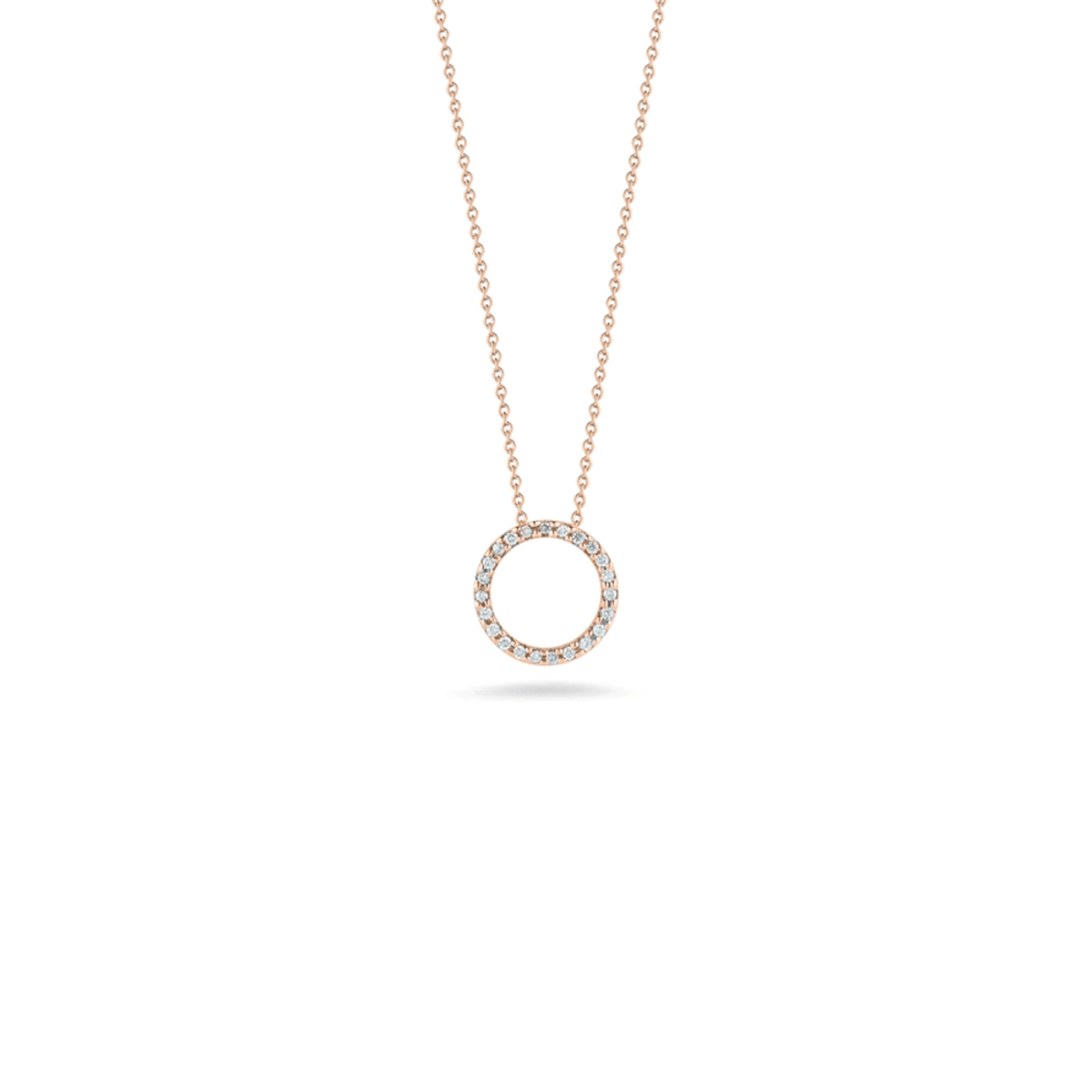 Roberto Coin 18K Rose Gold Diamond Circle Necklace-39744