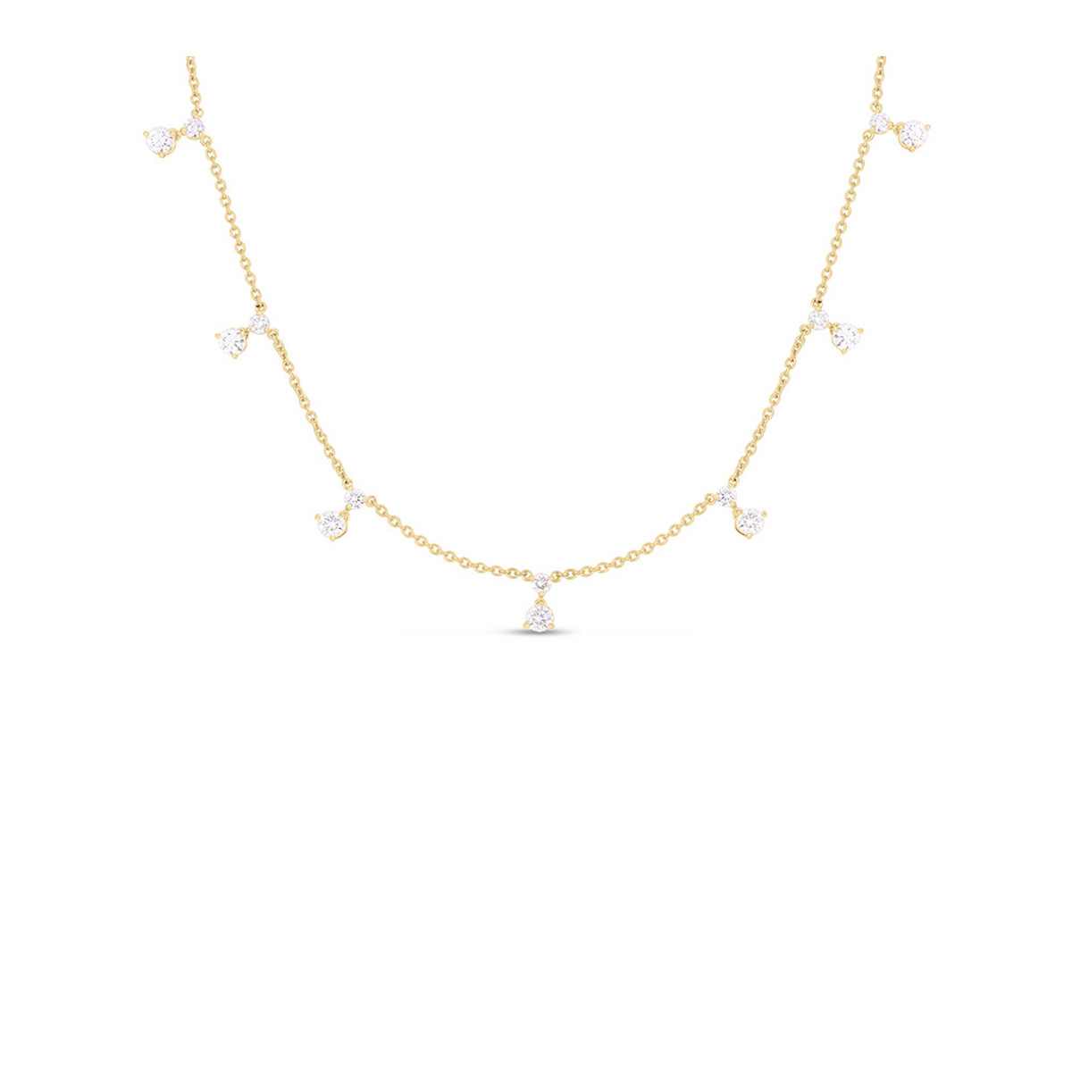 Roberto Coin 18K Yellow Gold Diamond 7 Station Necklace-39803 Product Image