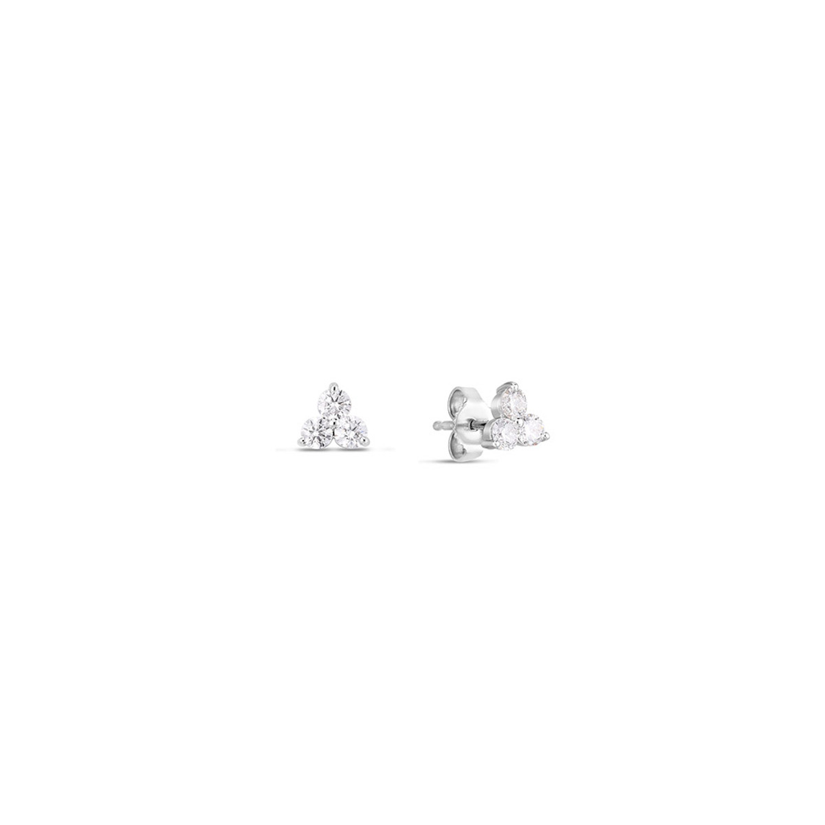 Roberto Coin 18K White Gold Diamond 3 Stone Cluster Stud Earrings-39800 Product Image