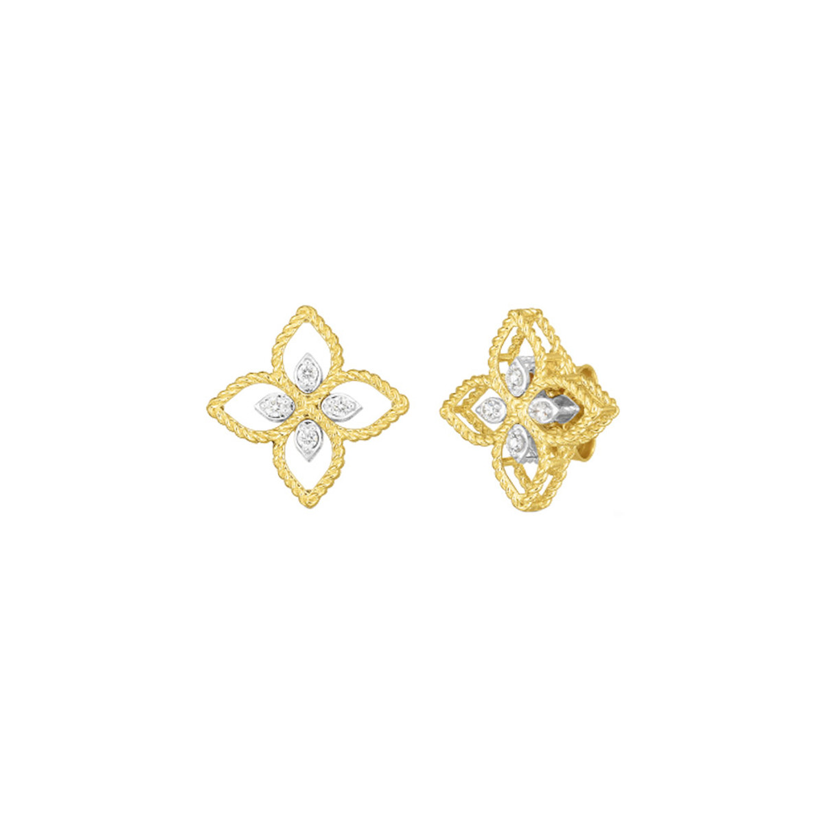 Roberto Coin 18K Yellow Gold Princess Small Diamond Stud Earrings-39936 Product Image
