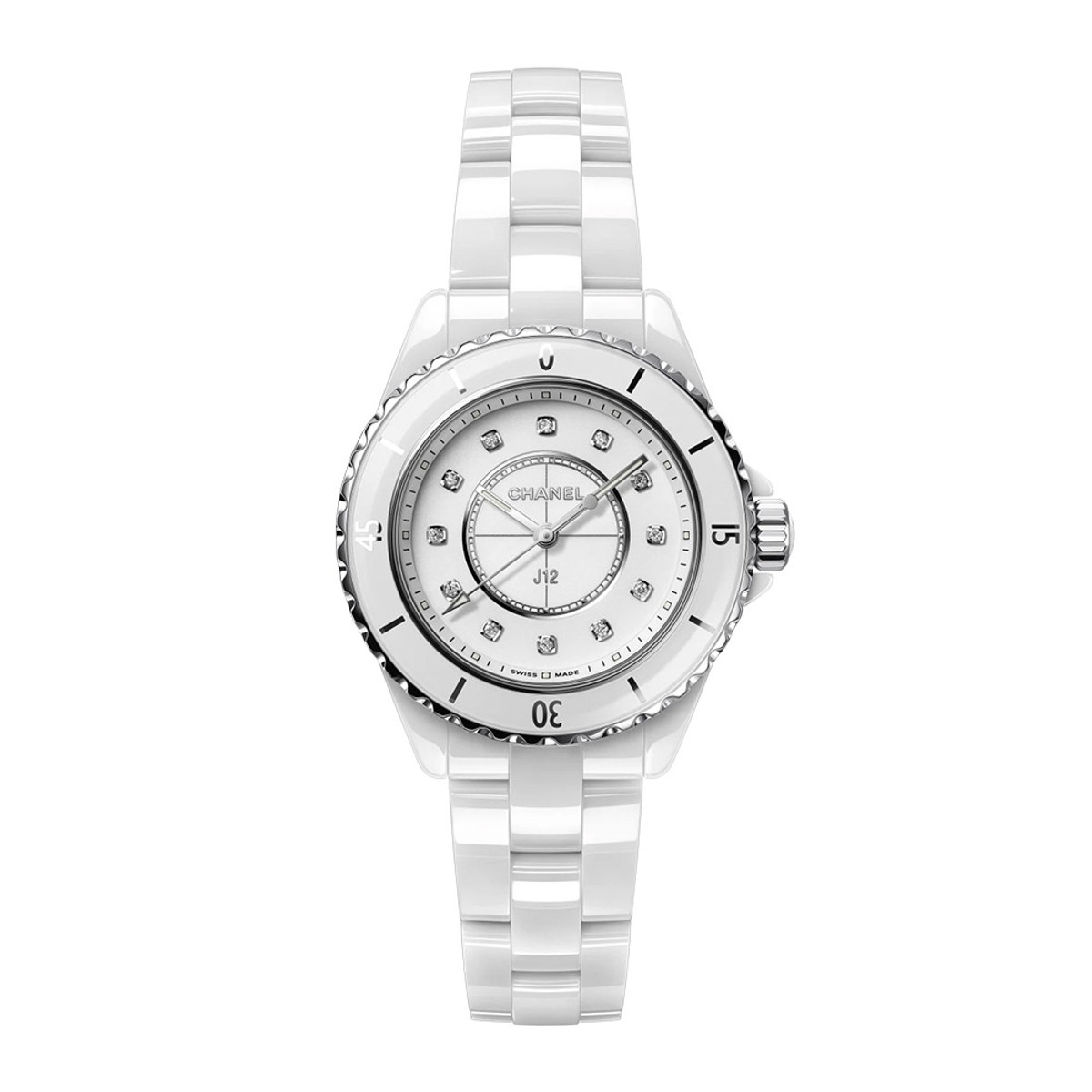 Chanel J12 Quartz 33mm White Ceramic Women's Watch H5698