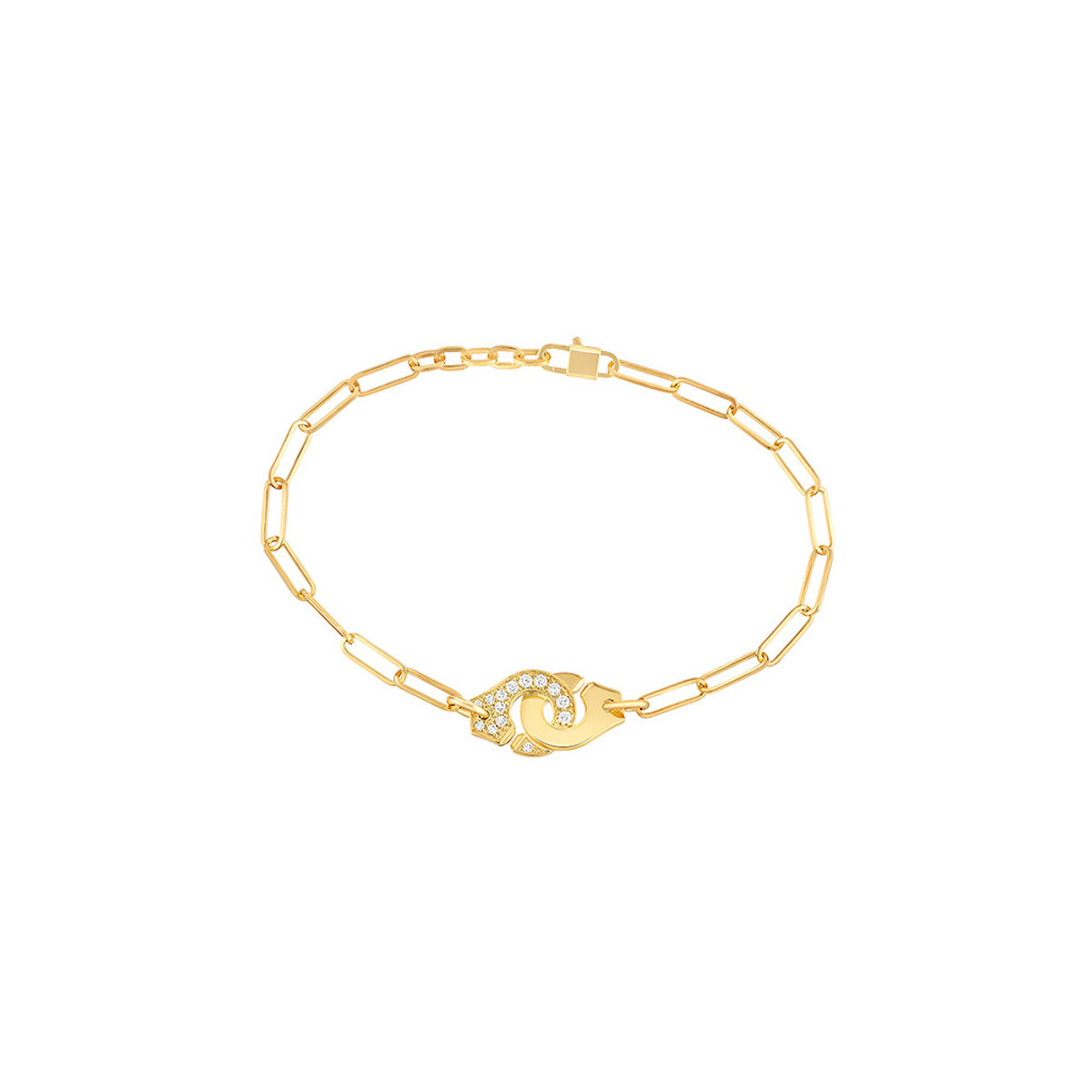 Dinh Van Menottes R10 18K Yellow Gold & Diamond Bracelet-42001