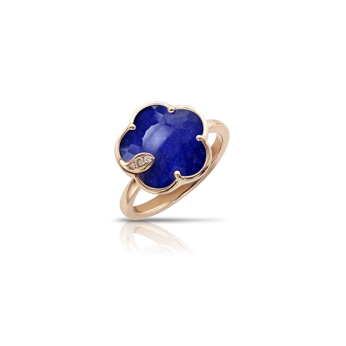 Pasquale Bruni 18K Rose Gold Rock Crystal and Lapis Lazuli Diamond Petit Joli Ring-42406 Product Image