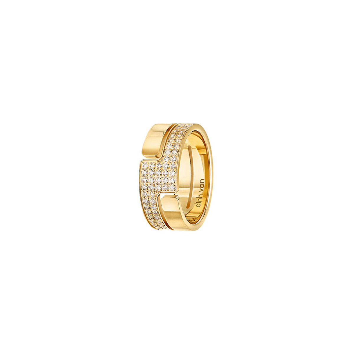 Dinh Van 18K Yellow Gold Seventies Diamond Ring-43083