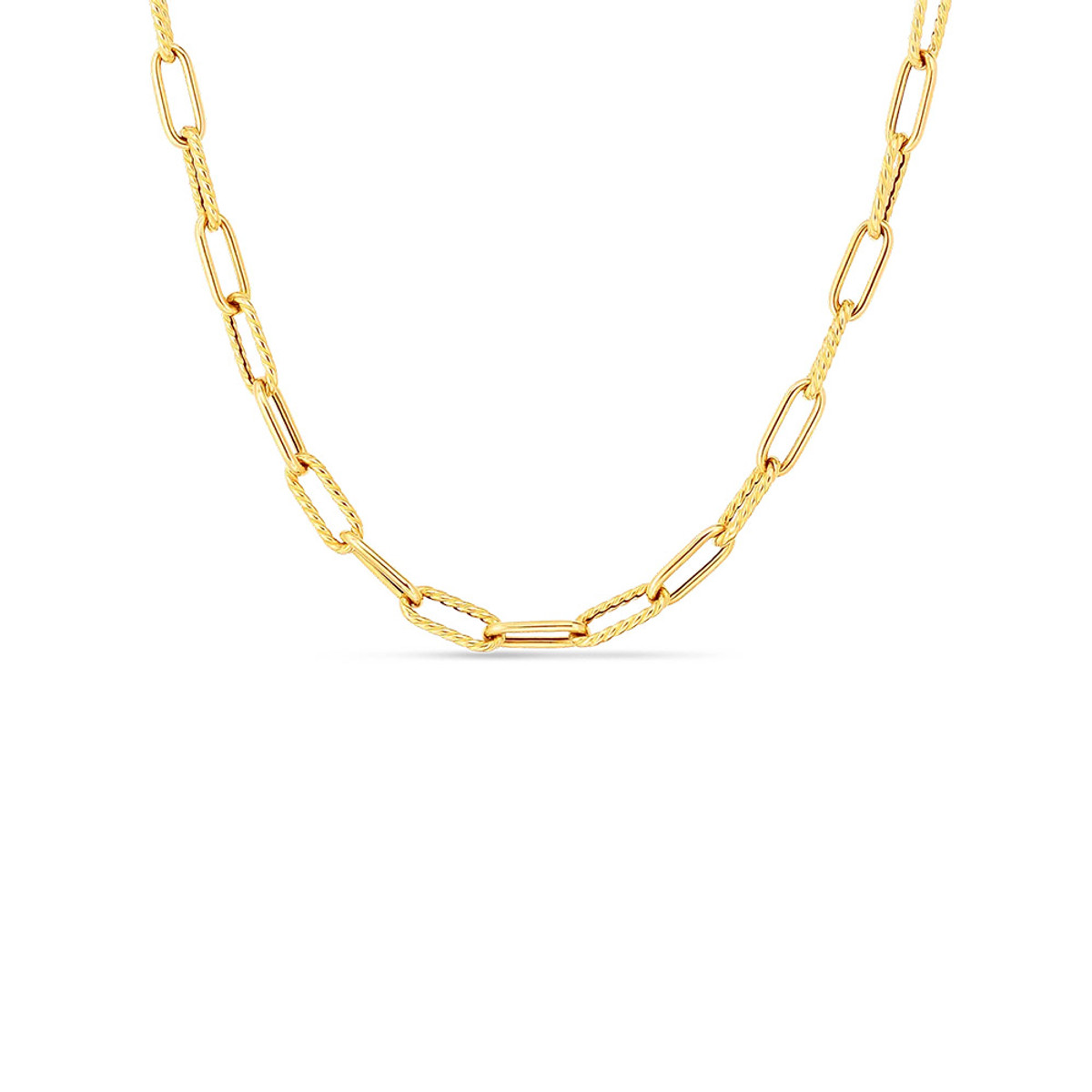 Roberto Coin 18K Yellow Gold Alternating Size Paperclip Link 22" Chain-43114