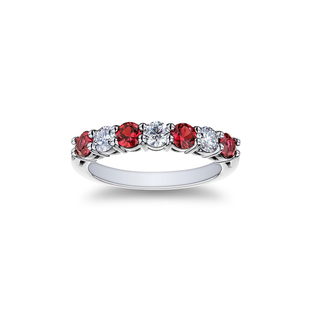 PLATINUM DIAMOND AND RUBY BAND D=0.45CTTW RUBY=0.72CTTW-43239 Product Image