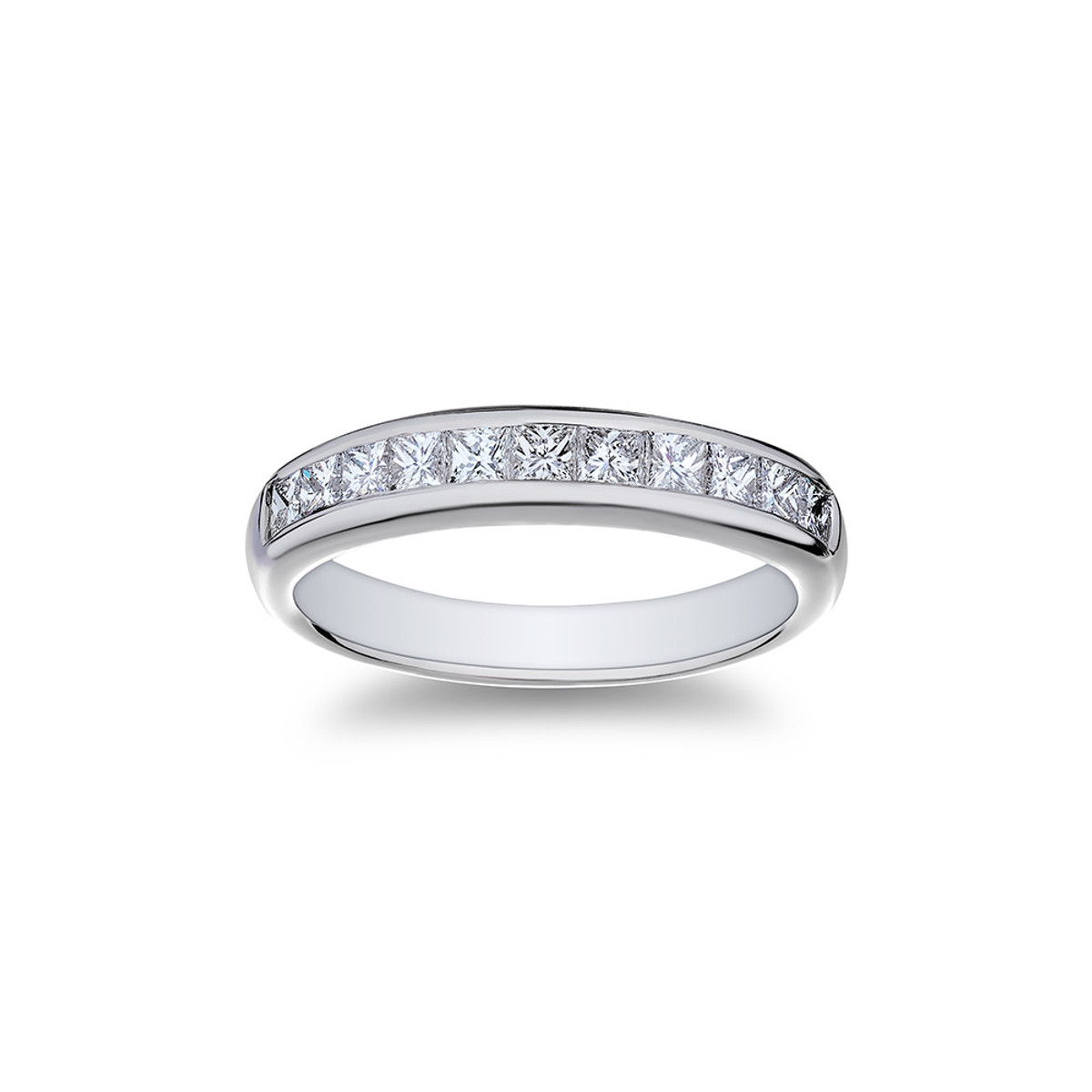 PLATINUM DIAMOND BAND 11PRINCESS=0.77CTTW-43300