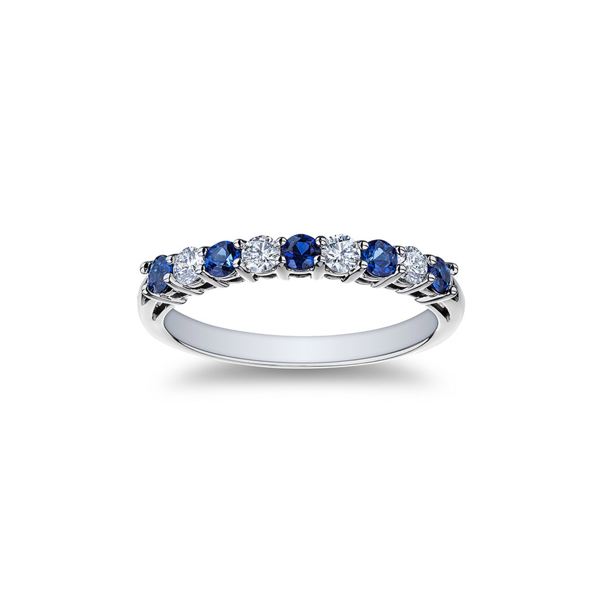 Hyde Park Collection Platinum Diamond and Sapphire Band-43307