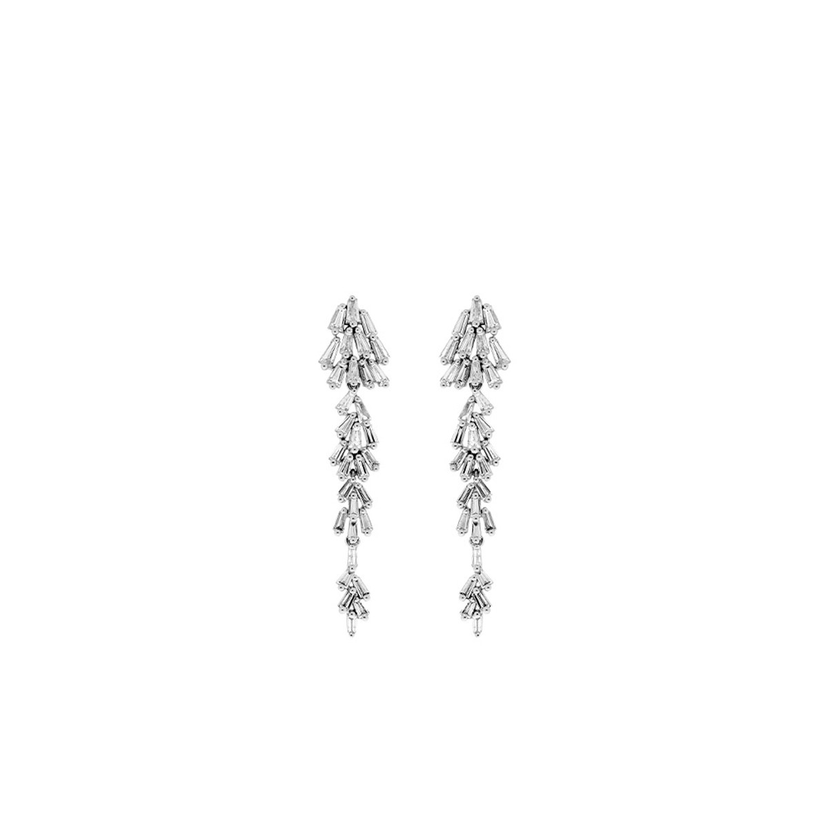 Hyde Park Collection 18K White Gold Diamond Earrings-43694 Product Image