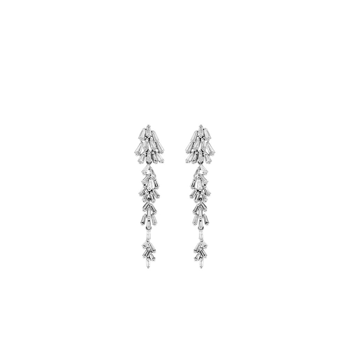 Hyde Park Collection 18K White Gold Diamond Earrings-43694