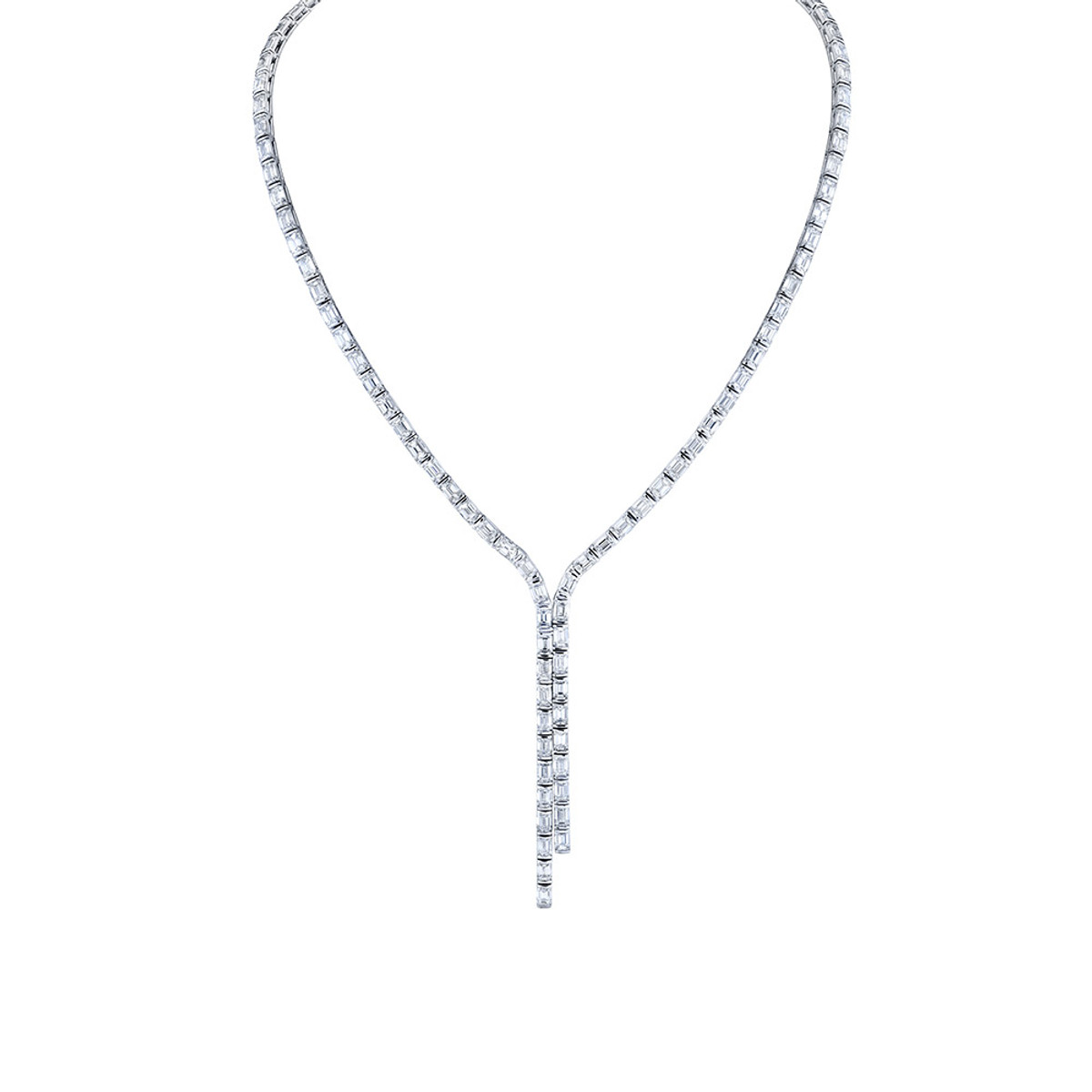 Hyde Park Collection 18K White Gold Diamond Necklace-44009