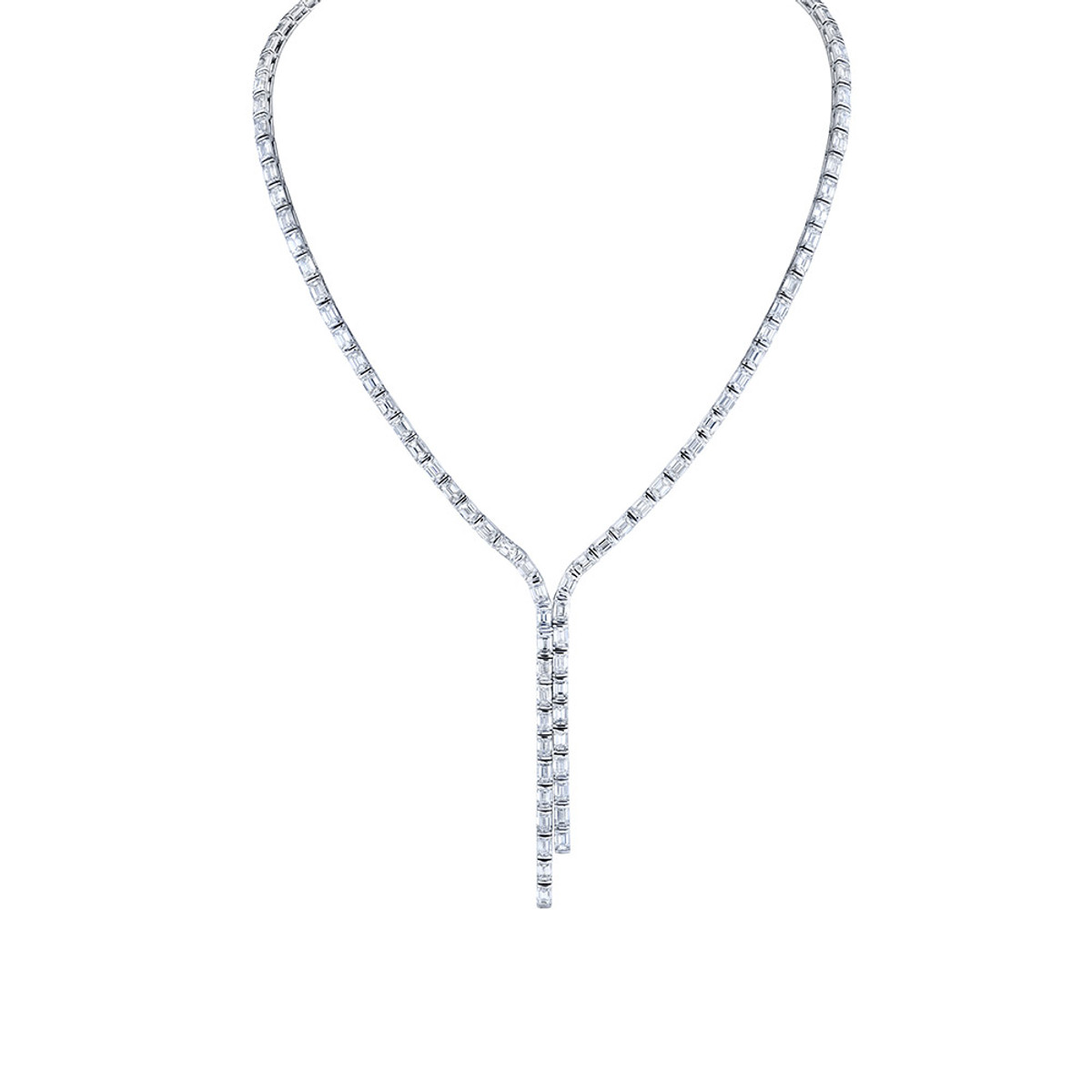 Hyde Park Collection 18K White Gold Diamond Necklace-44009 Product Image