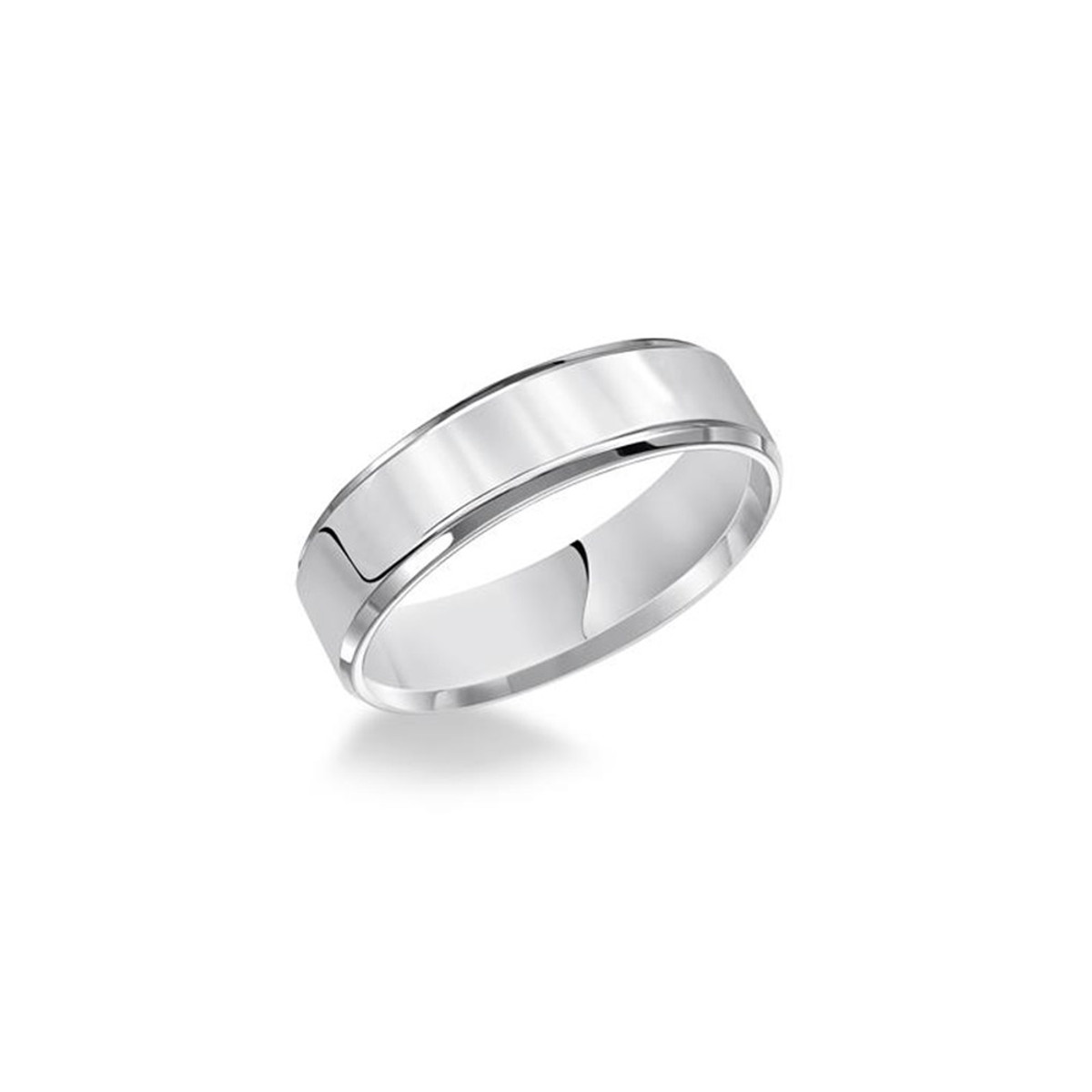 Hyde Park Collection Platinum Bevel Edge Band-44263