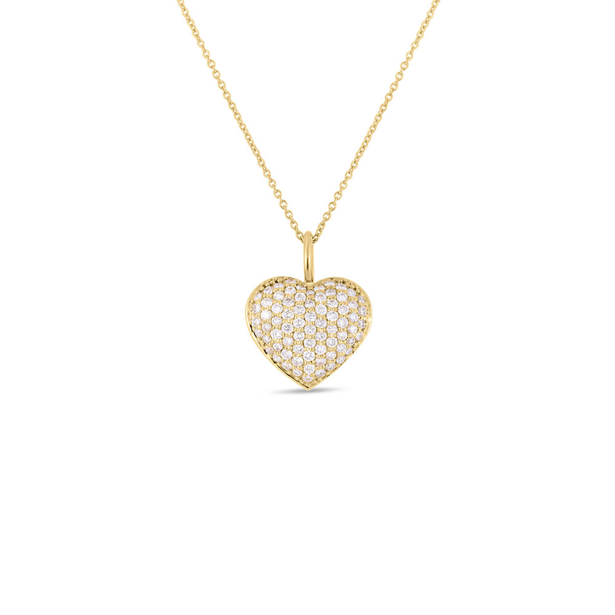 Roberto Coin 18K Yellow Gold Diamond Heart Necklace-44402