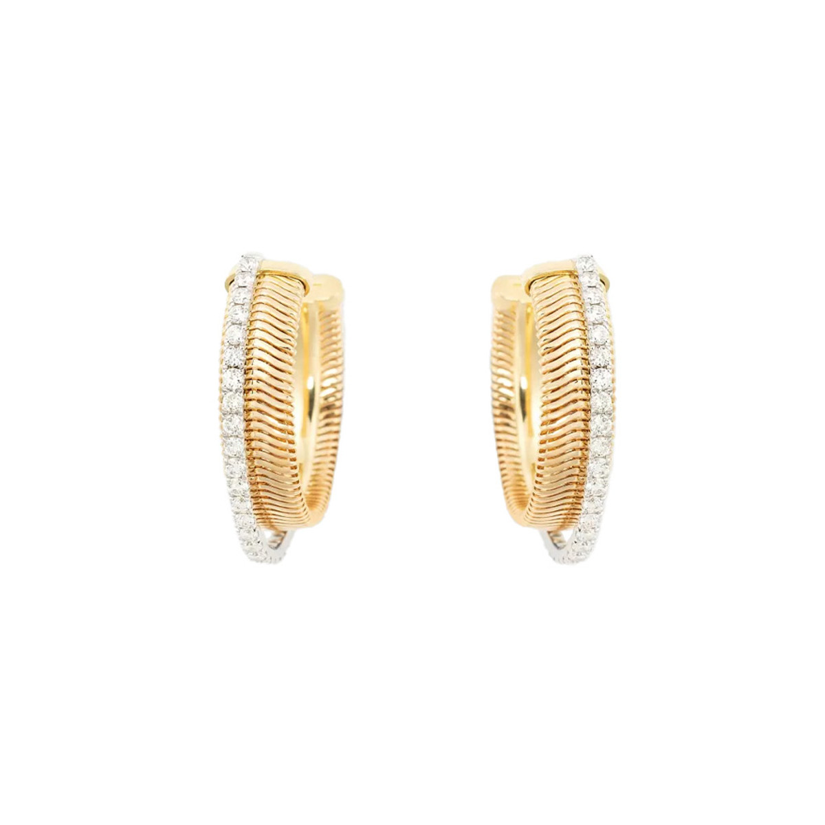 Nikos Koulis 18K Yellow Gold Feelings Diamond Small Hoop Earrings-44445 Product Image