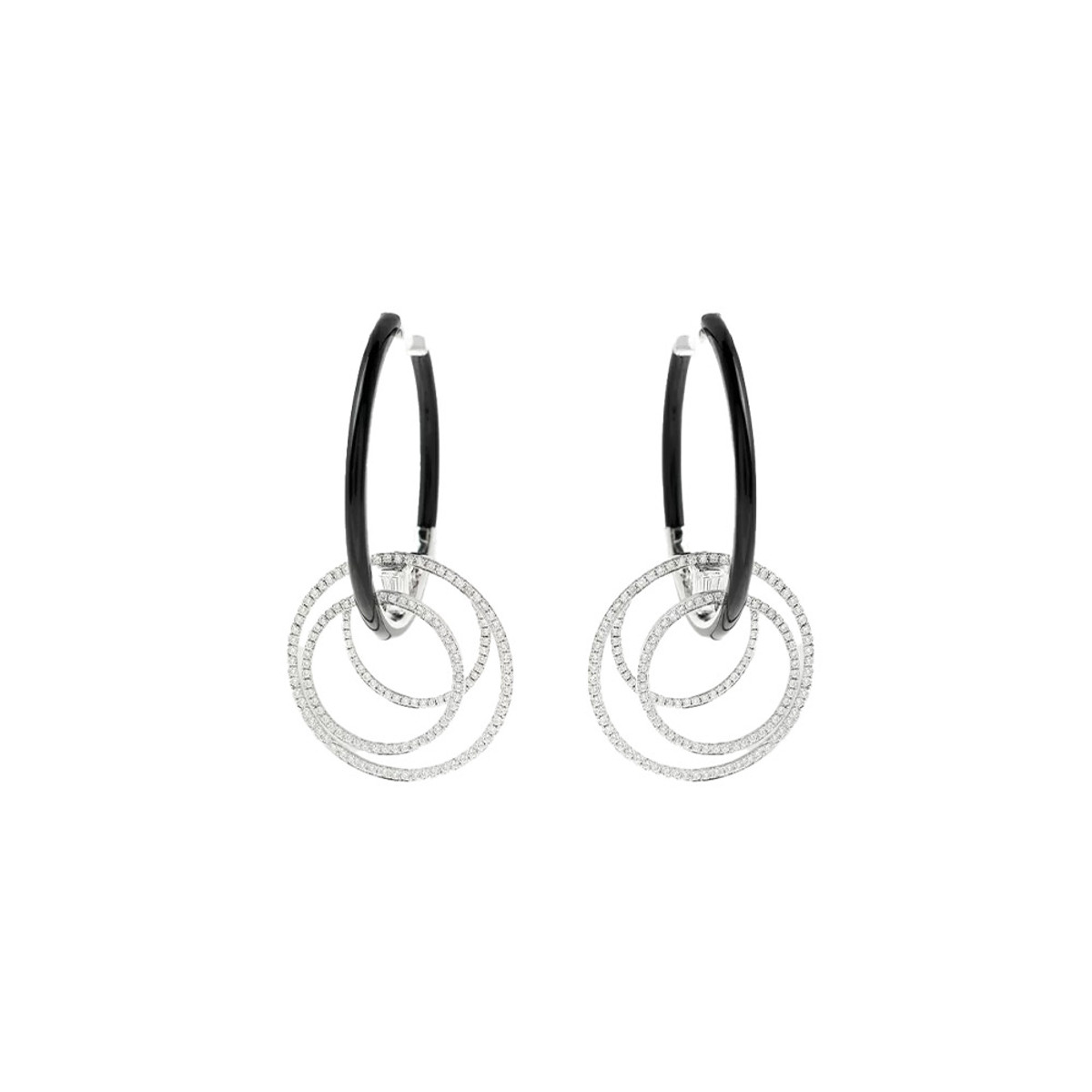Nikos Koulis 18K White Gold Oui Diamond Hoop Earrings-44520 Product Image