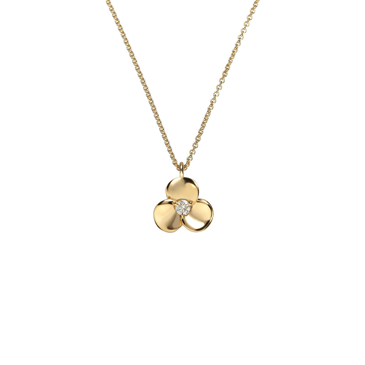 Hyde Park Collection 18K Yellow Gold Diamond Flower Necklace-44592 Product Image