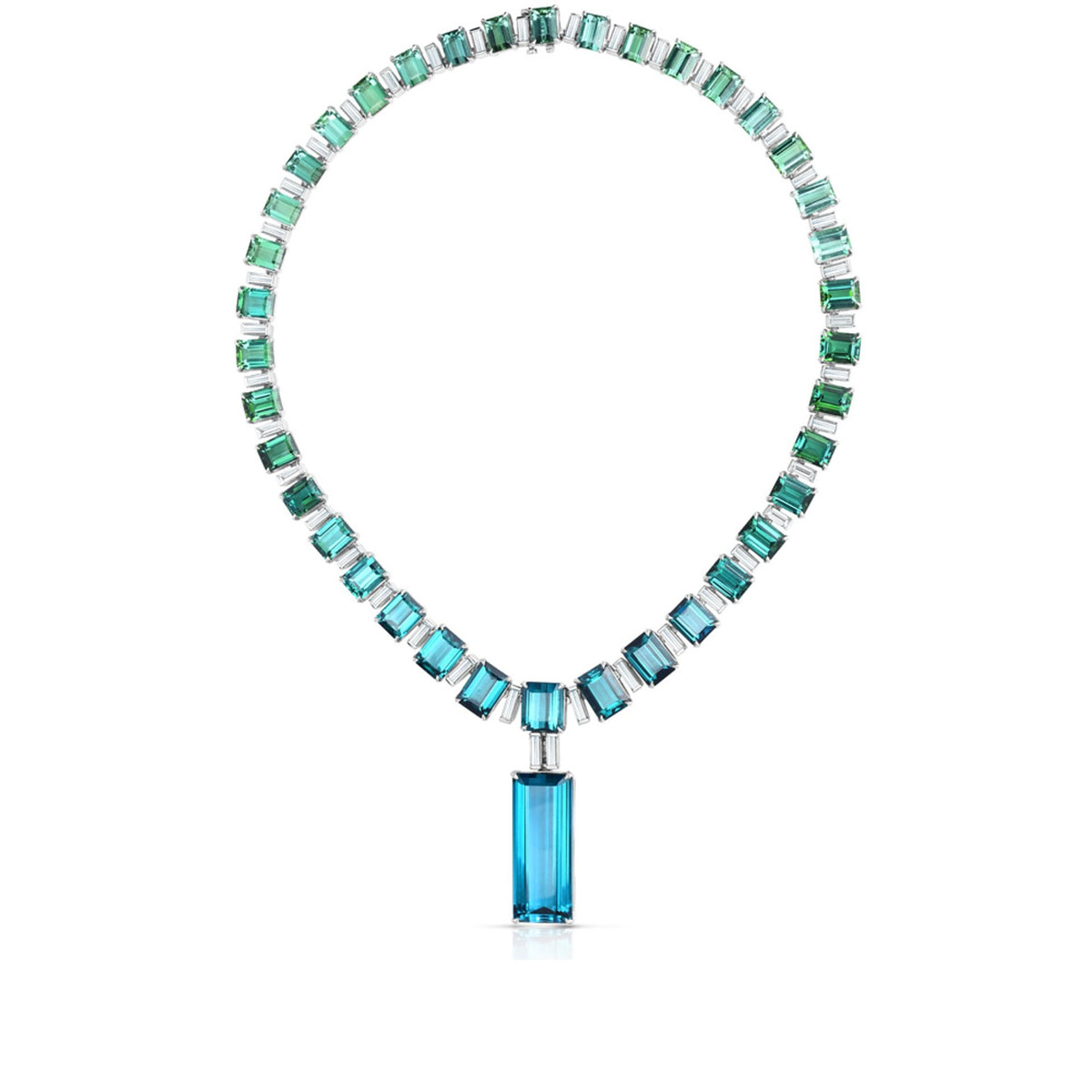 Hyde Park Collection Platinum Tourmaline Necklace-46966 Product Image