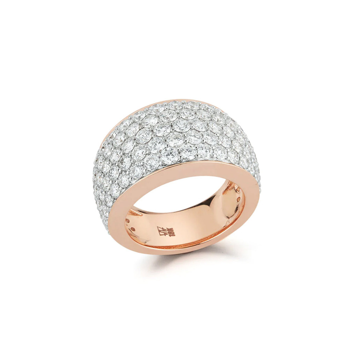 Walters Faith Lytton 18K Rose Gold all Pave Diamond Bombe Ring-47166 Product Image