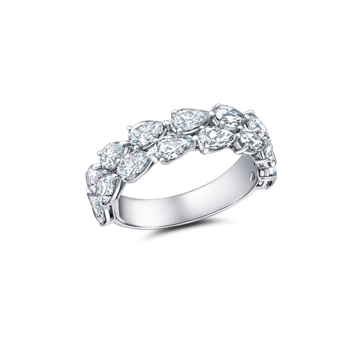 Peter Storm 14K White Gold Two Row Pear Diamond Band-47202