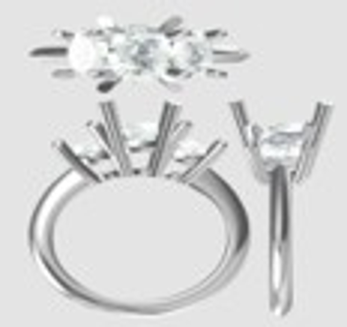14KW LG 2.01CT OVAL F VS1 3 STONE RING GIA 2447390480 2D=1.00CTTW LAB GROWN Product Image