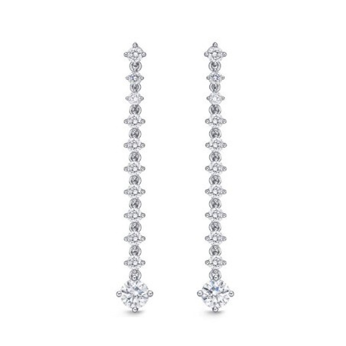 Hyde Park Collection 18K White Gold Diamond Drop Earrings-47884 Product Image