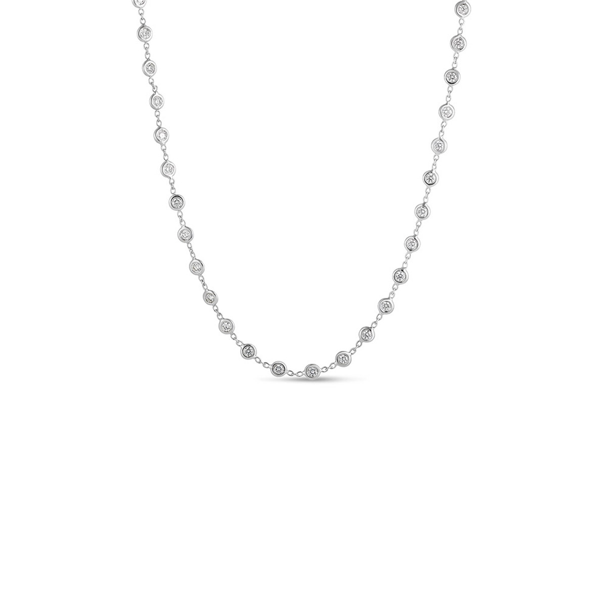 Roberto Coin 18K White Gold Diamond Station Necklace-48526