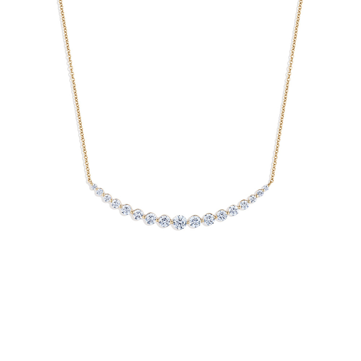 Hyde Park Collection 18K Yellow Gold Diamond Bar Necklace-37473