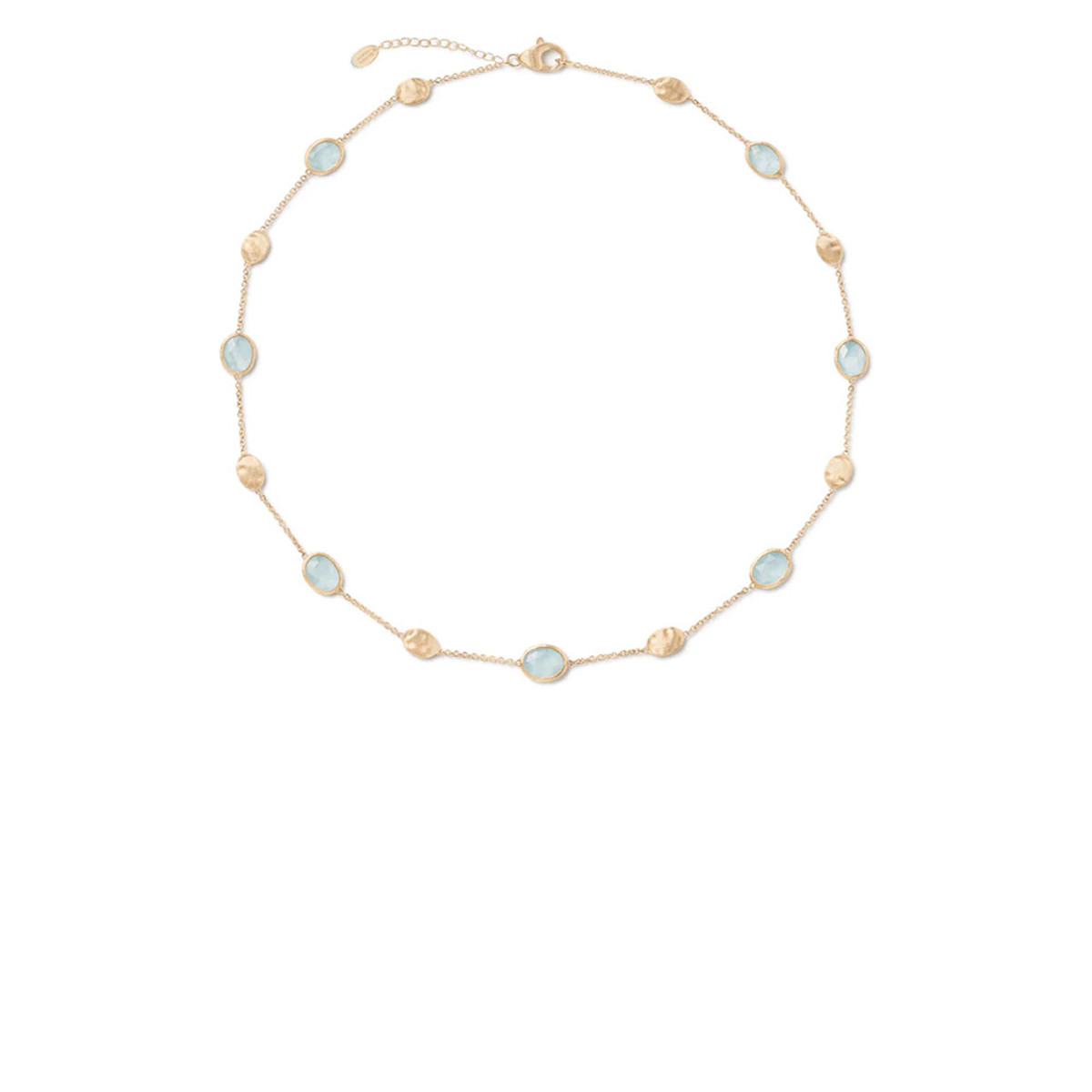 Marco Bicego Siviglia Collection 18K Yellow Gold Aquamarine Necklace with Bead Stations-50556