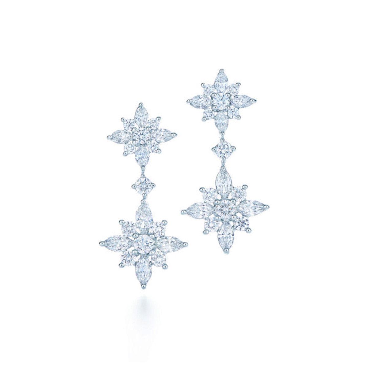 Kwiat Platinum Double Drop Earrings with Diamonds-51835 Product Image