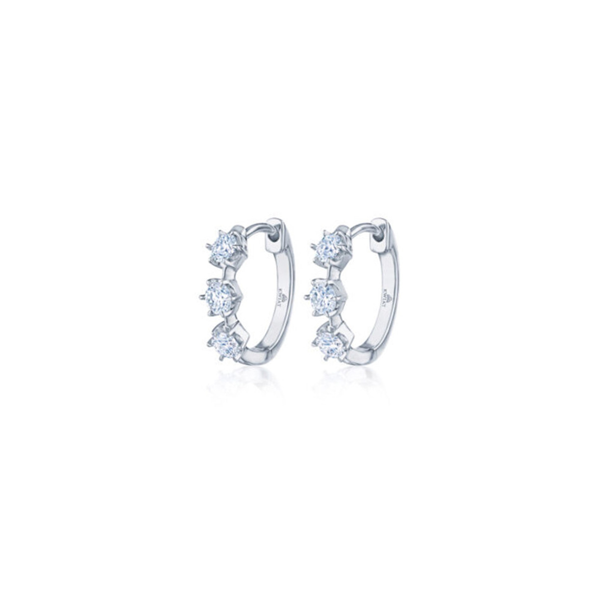 Kwiat 18K White Gold Petite Hoop Earrings with Diamonds-51830