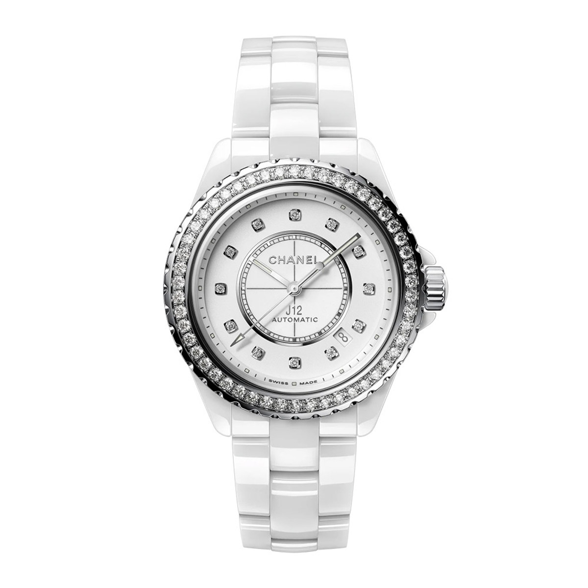 CHANEL J12 DIAMOND BEZEL WATCH CALIBER 12.1, 38 MM-29535