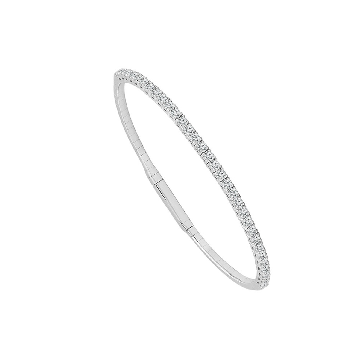 Hyde Park Collection 14K White Gold Diamond Bangle-33190