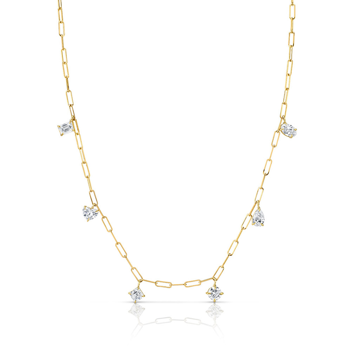 Hyde Park Collection 18K Yellow Gold Diamond Charm Necklace-44005