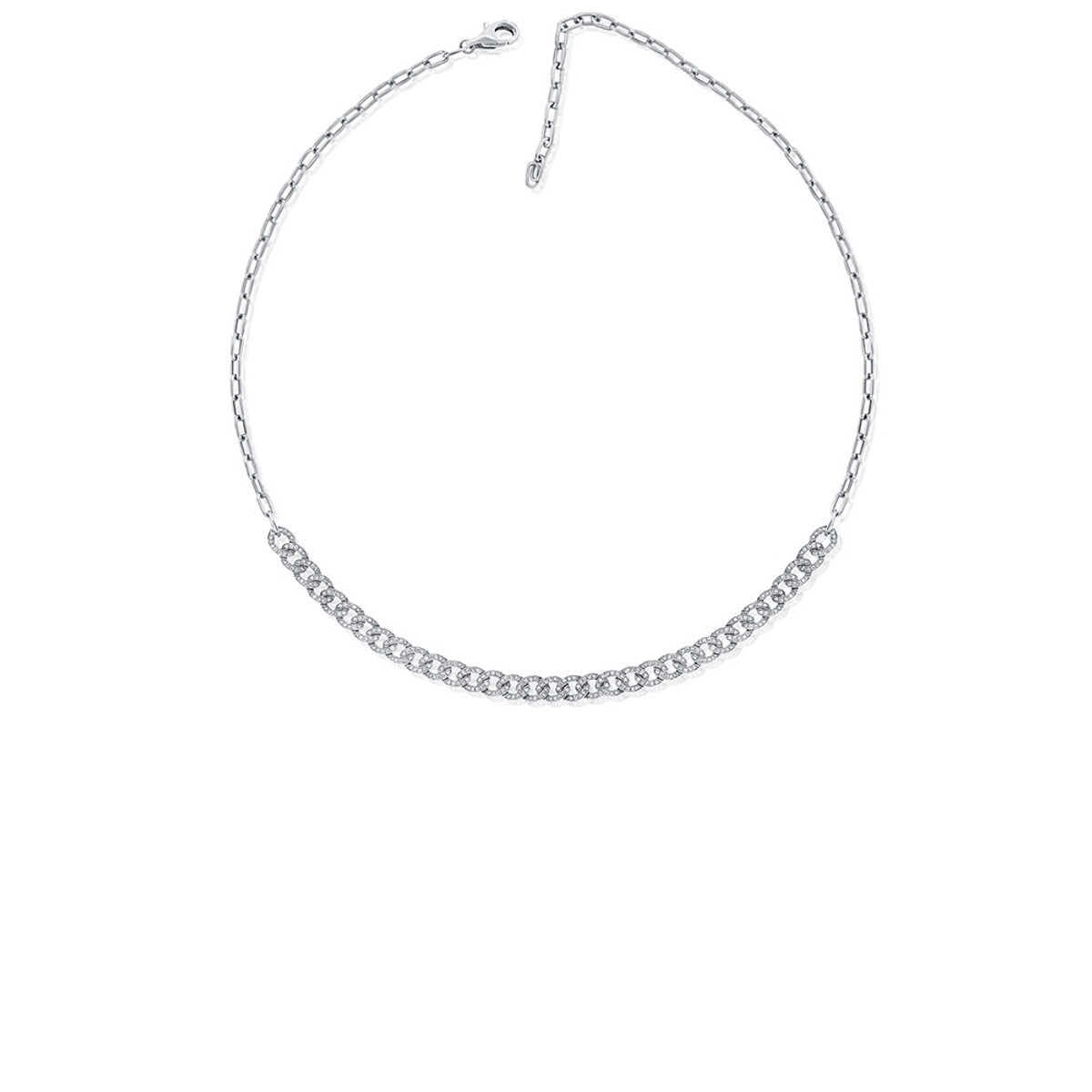 Hyde Park Collection 14K White Gold Diamond Necklace-44546 Product Image