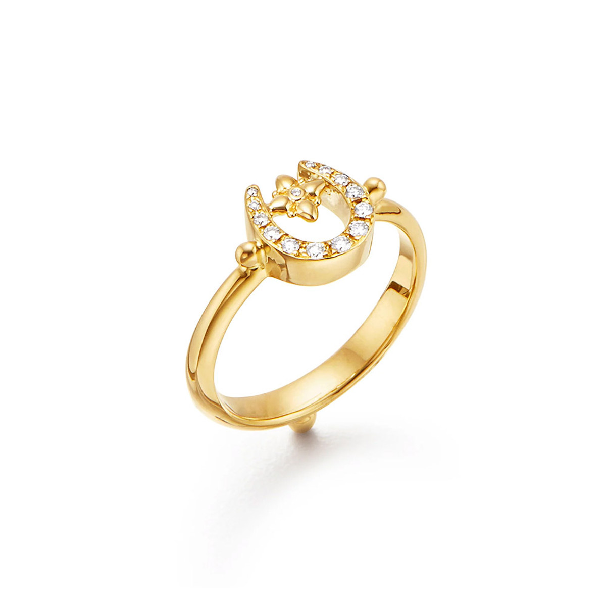 Temple St. Clair 18K Yellow Gold Diamond Horseshoe Ring-52084 Product Image