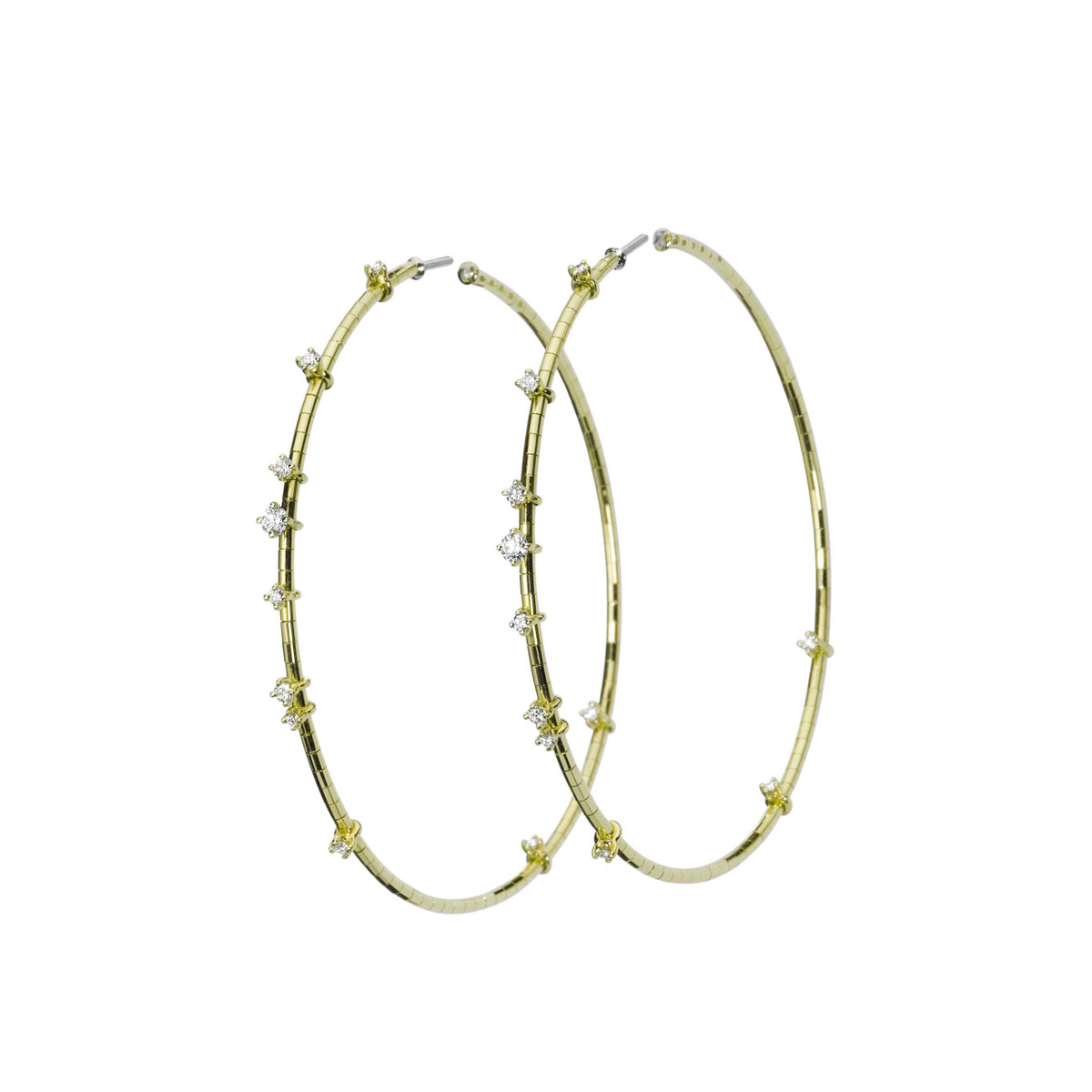 Mattia Cielo 18K Yellow Gold Diamond Hoop Earrings-53159 Product Image
