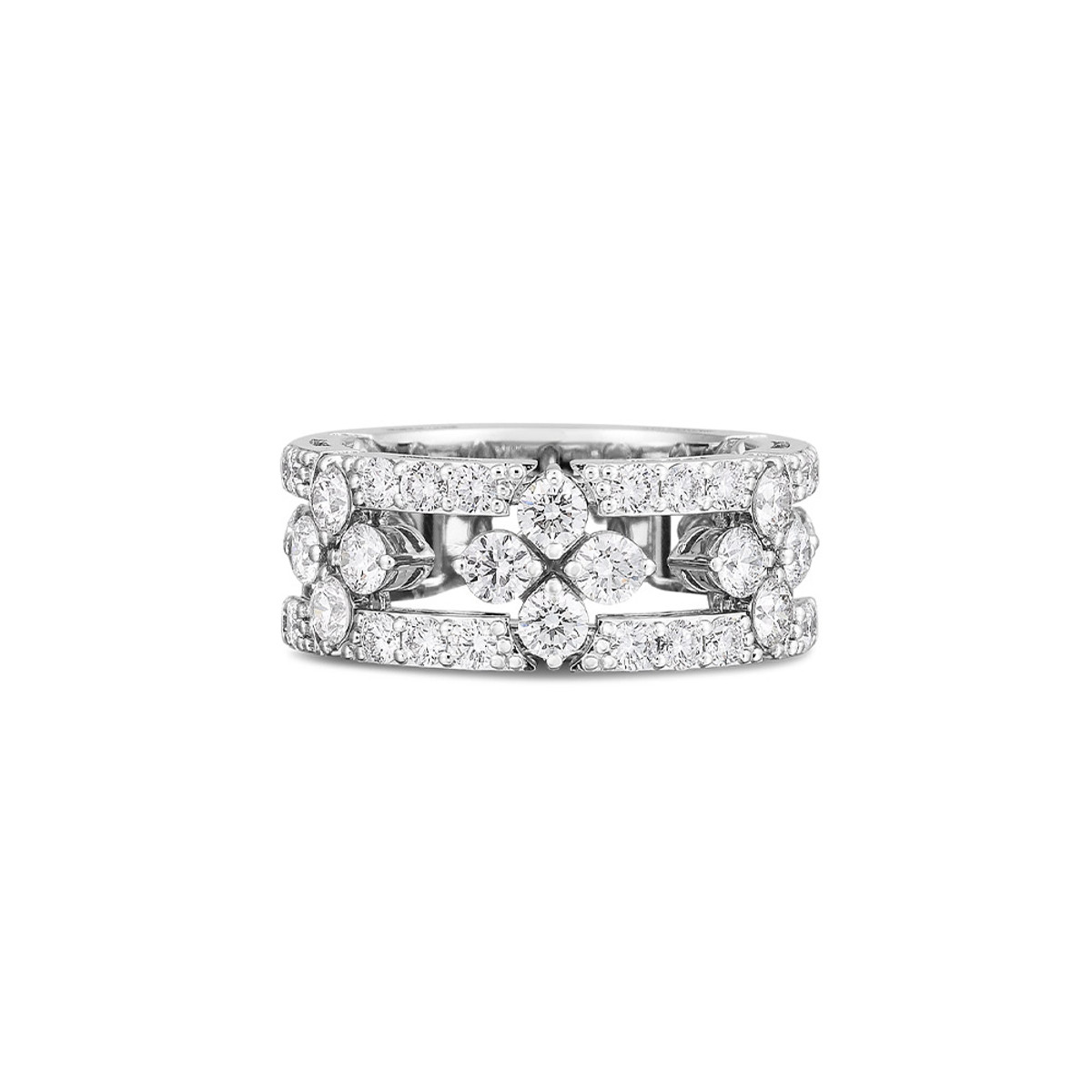 Roberto Coin 18K White Gold Love in Verona Diamond Open Frame Pave Ring-51417 Product Image