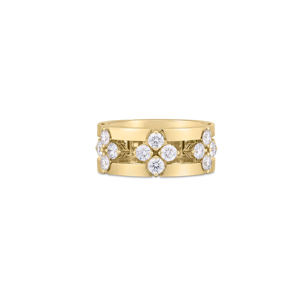 Roberto Coin 18K Yellow Gold Love in Verona Diamond Open Frame Ring-51414 Product Image