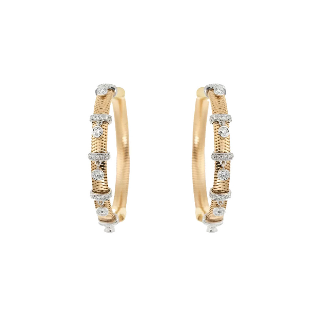 Nikos Koulis 18K Yellow Gold  Feelings Diamond Hoop Earrings-56678