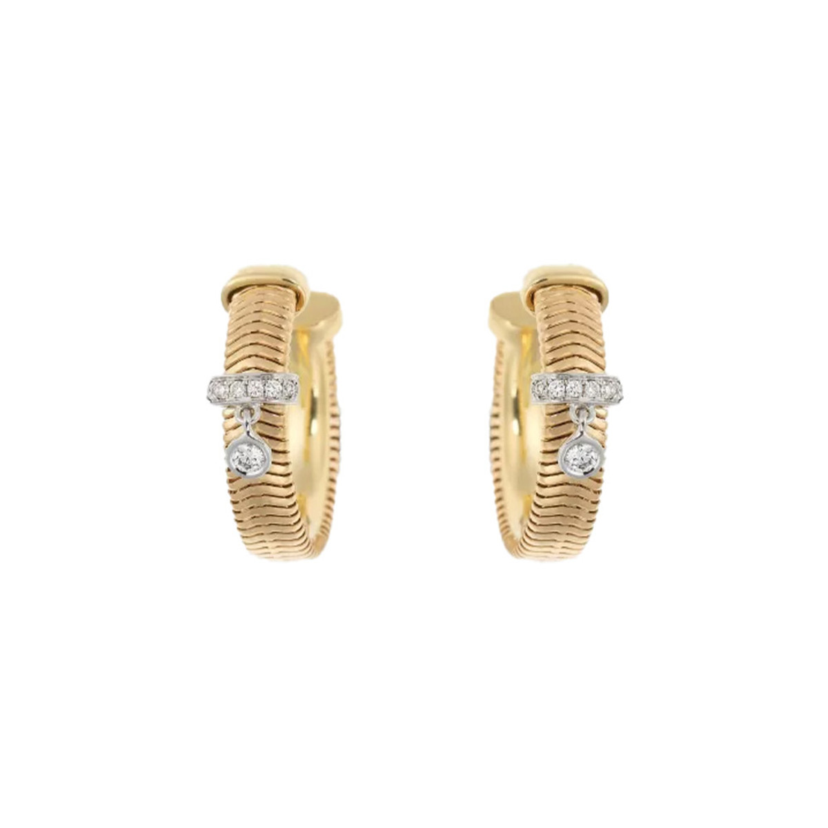 Nikos Koulis 18K Yellow Gold  Feelings Diamond Hoop Earrings-56676 Product Image