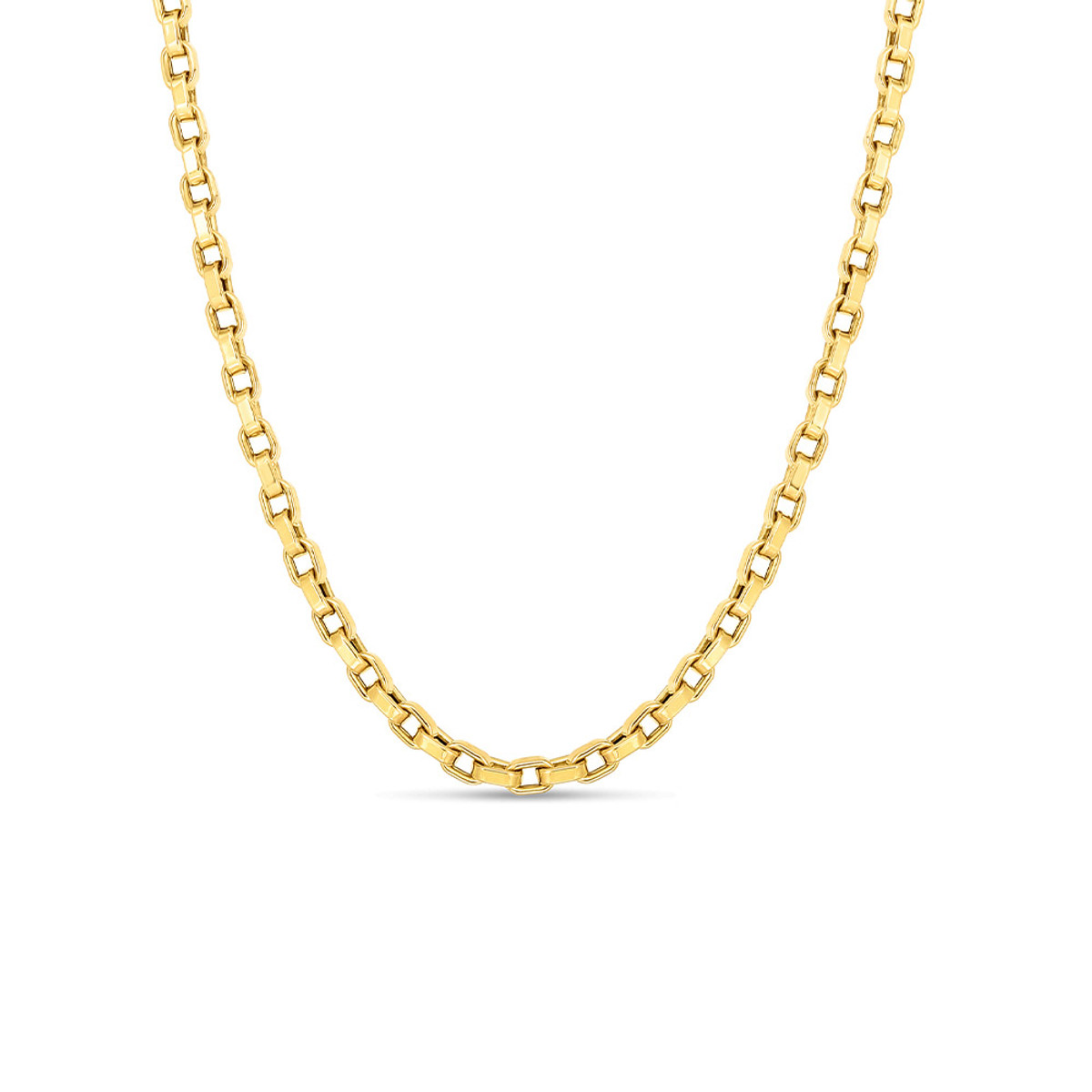 Roberto Coin 18K Yellow Gold Designer Gold Square Link Chain Necklace-51977