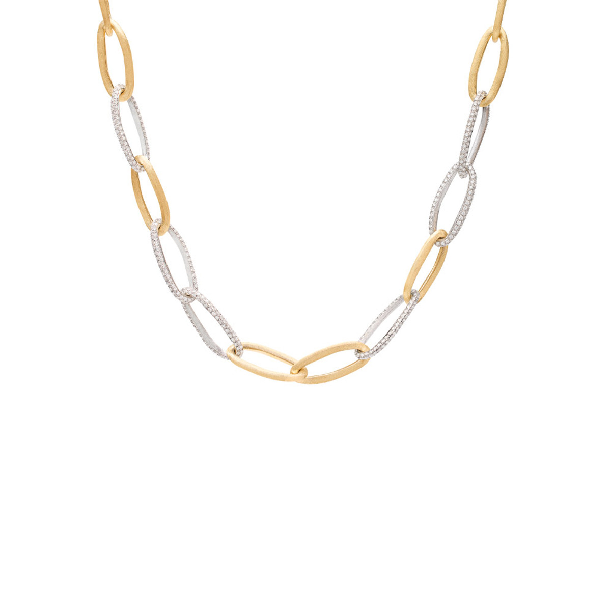 Marco Bicego Alta Collection 18K Yellow Gold Diamond Link Necklace-54238 Product Image