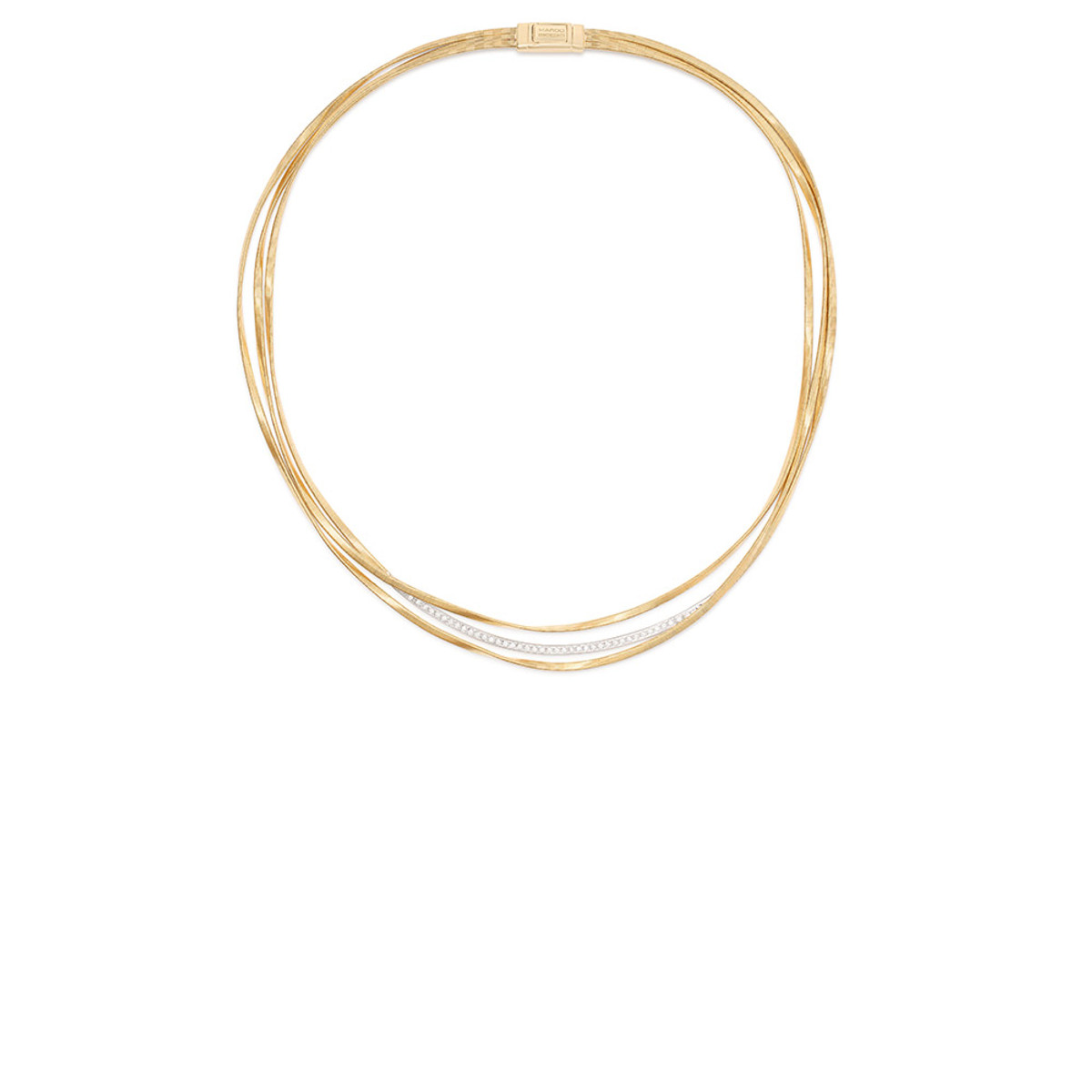 Marco Bicego Marrakech Collection 18K Yellow Gold Diamond Hand Twisted Necklace-54246 Product Image