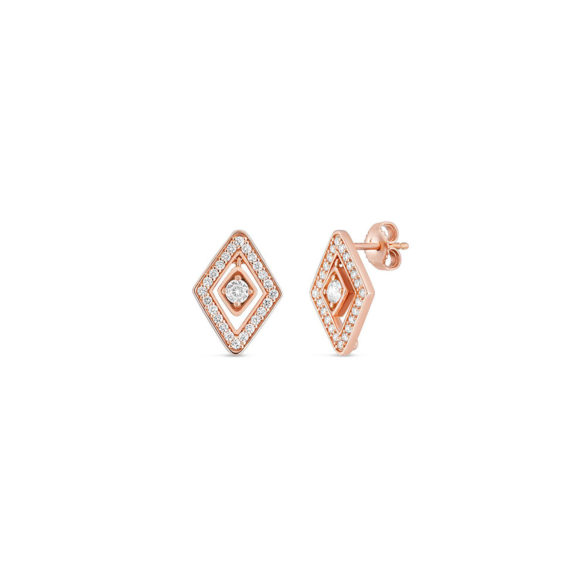 Roberto Coin 18K Rose Gold Diamante Diamond Stud Earrings-57359