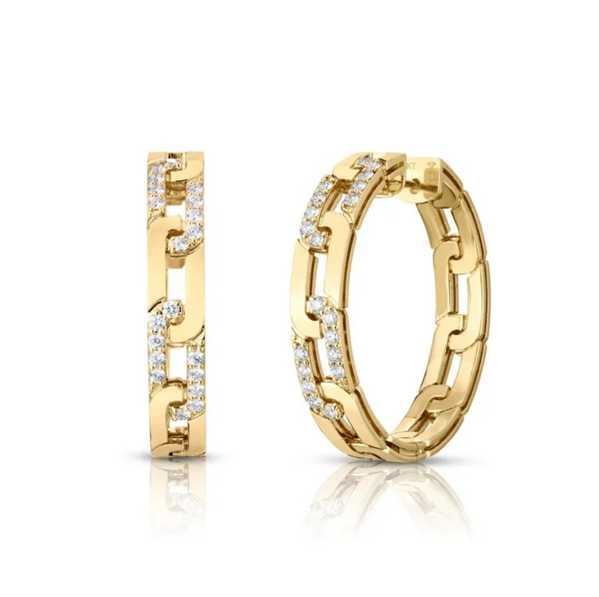 Roberto Coin 18K Yellow Gold Navarra Diamond Earrings-57372 Product Image