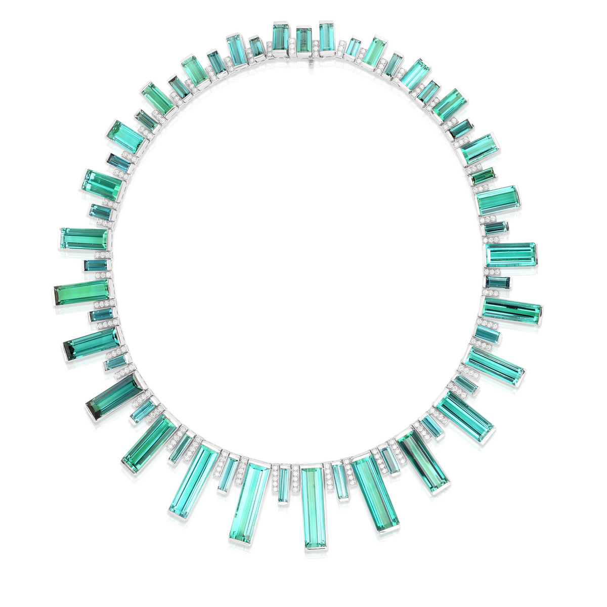 Hyde Park Collection Platinum Pirineau Tourmaline & Diamond Necklace-54454 Product Image